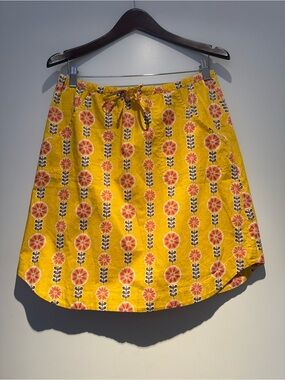 Sunhee Moon Cotton Colorful Floral Print Mini Skirt with Elastic Waist Size 2